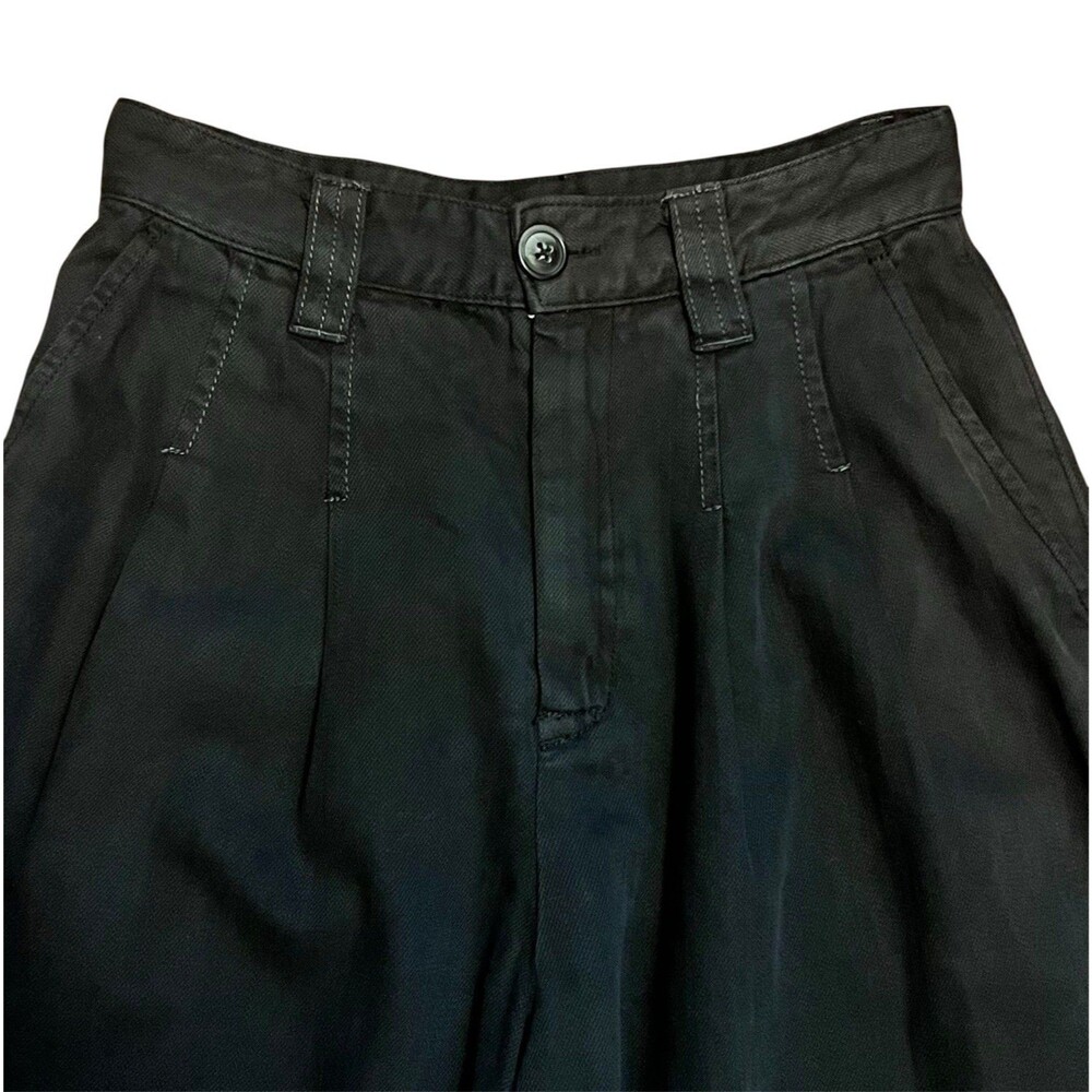 FREE PEOPLE Black Barcelona Balloon Pants High Rise Cotton Twill Pleated Size 0 - Picture 5 of 8